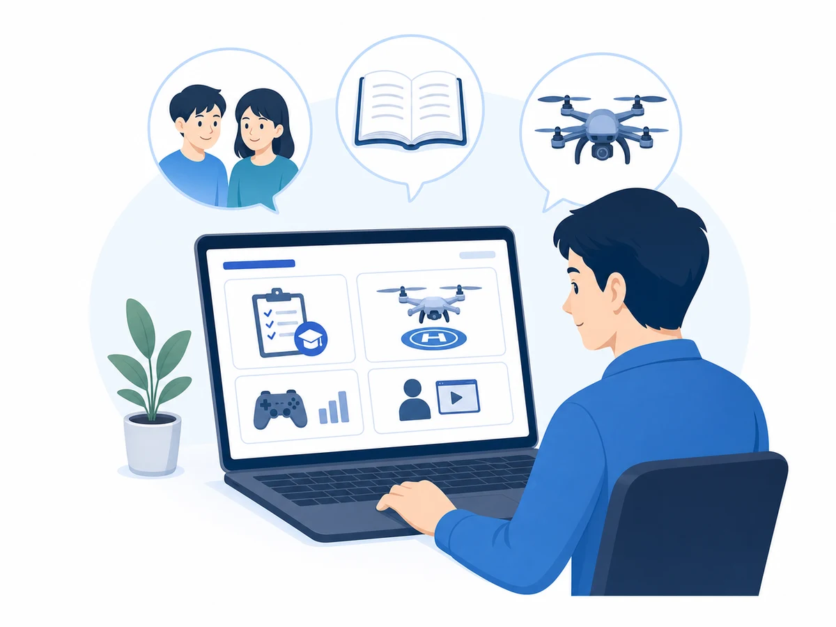 ドローンスクールでの学習イメージ